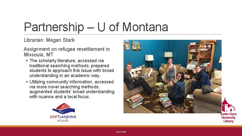Partnership – U of Montana Librarian: Megan Stark Assignment on refugee resettlement in Missoula,