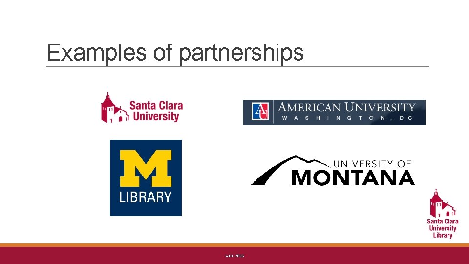 Examples of partnerships AJCU 2018 