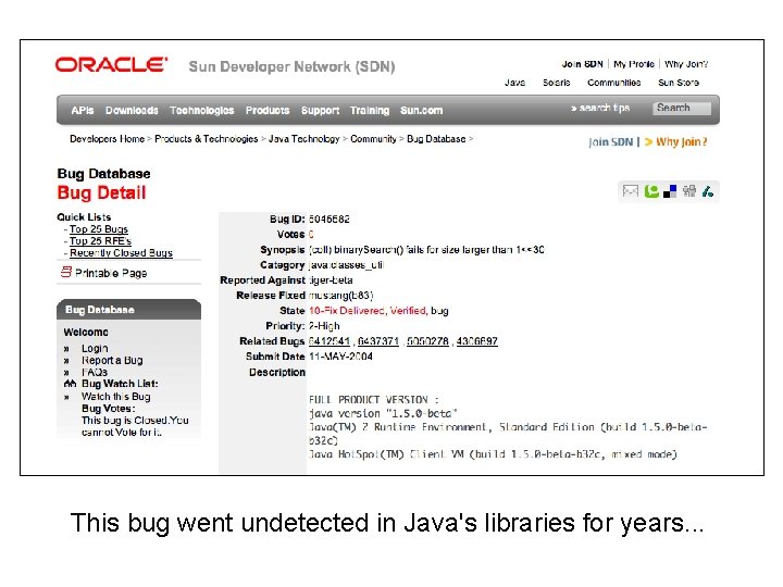 This bug went undetected in Java's libraries for years. . . 