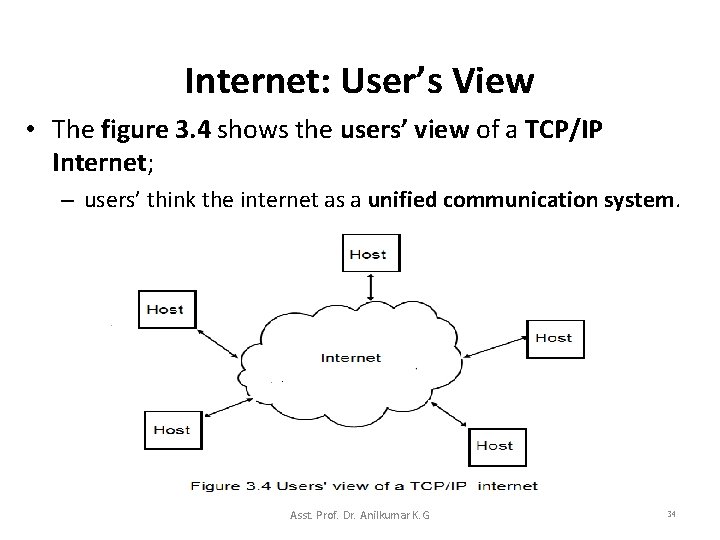 Internet: User’s View • The figure 3. 4 shows the users’ view of a