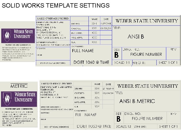 SOLID WORKS TEMPLATE SETTINGS 