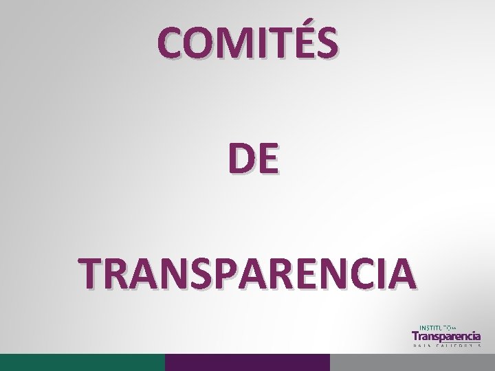 COMITÉS DE TRANSPARENCIA 