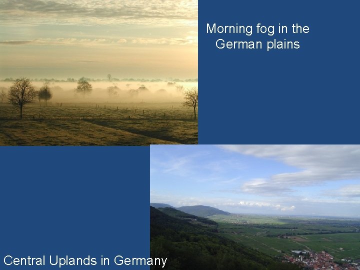 Morning fog in the German plains Central Uplands in Germany 