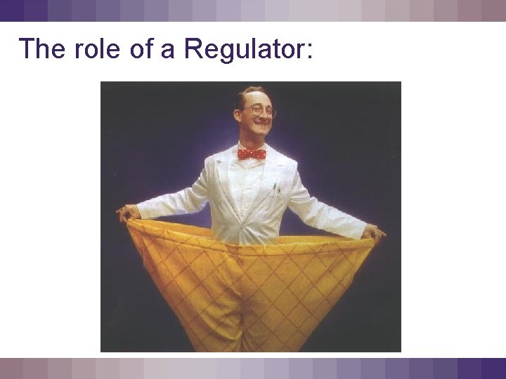 The role of a Regulator: 