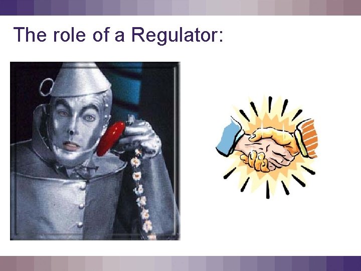 The role of a Regulator: 