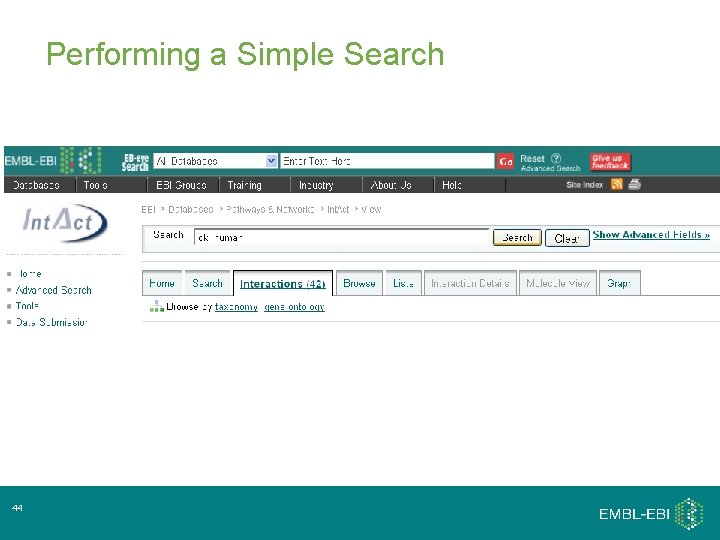 Performing a Simple Search 44 