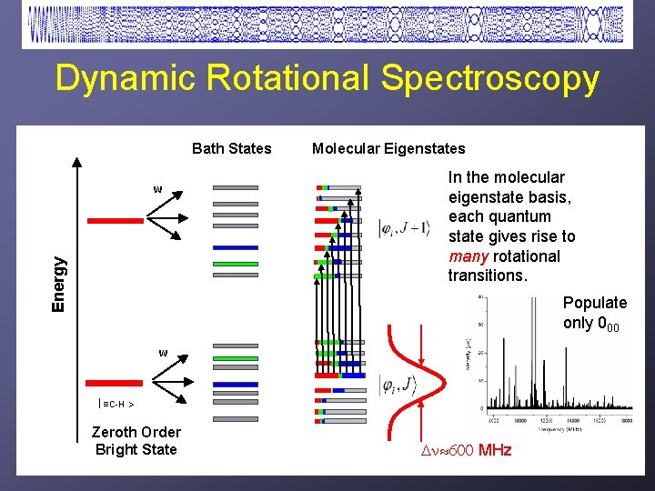 Dynamic Rotational Spectroscopy Bath States Energy W Molecular Eigenstates In the molecular eigenstate basis,