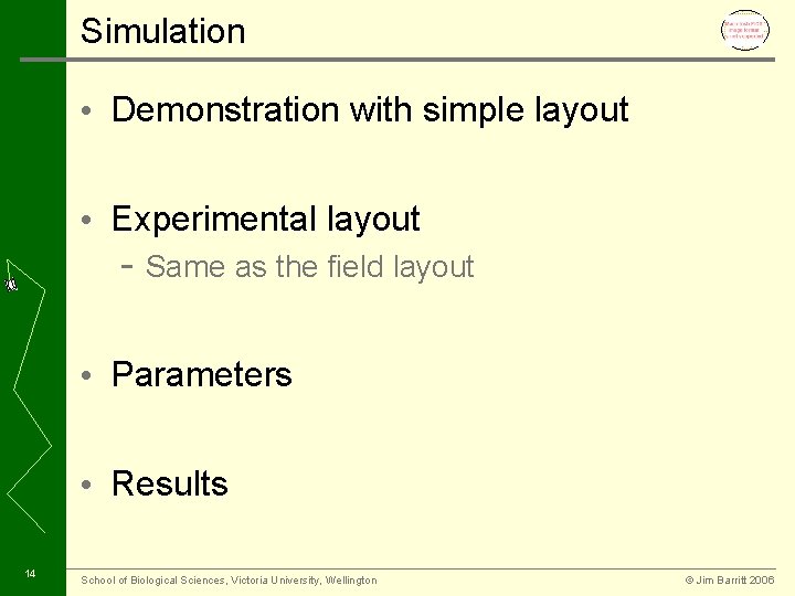 Simulation • Demonstration with simple layout • Experimental layout - Same as the field