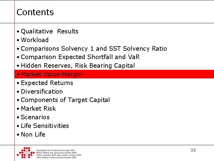 Contents • Qualitative Results • Workload • Comparisons Solvency 1 and SST Solvency Ratio