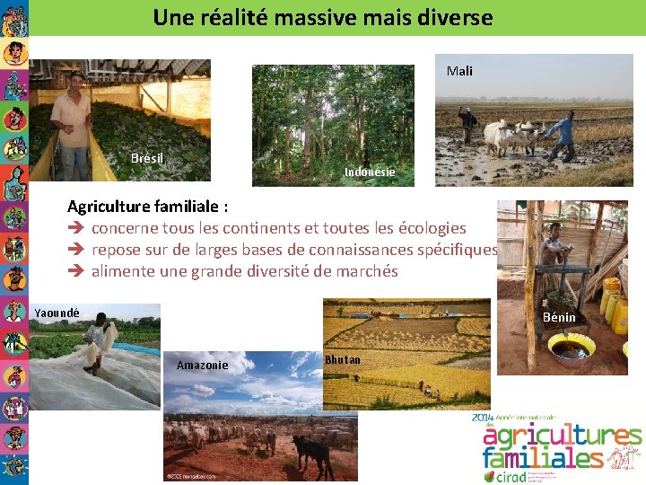 Une réalité massive mais diverse Mali Brésil Indonésie Agriculture familiale : è concerne tous