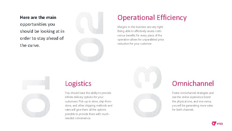 Operational Efficiency Here are the main opportunities you should be looking at in order