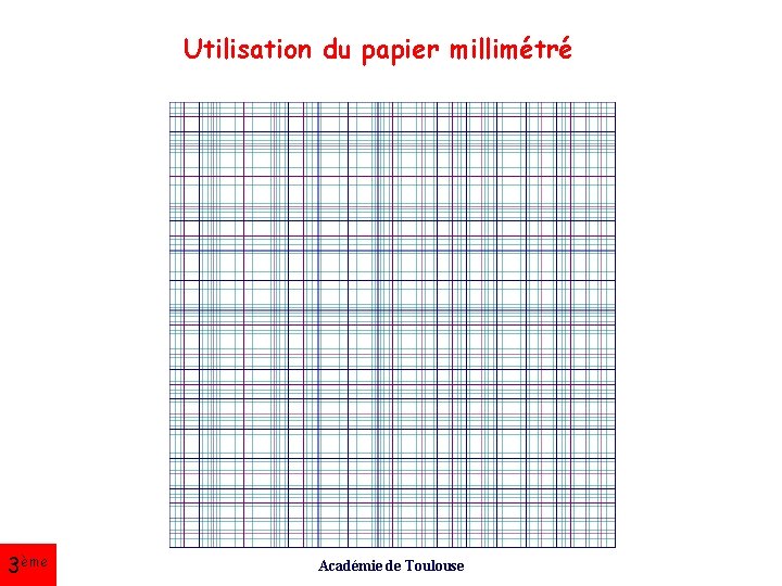 Utilisation du papier millimétré 3ème Académie de Toulouse 
