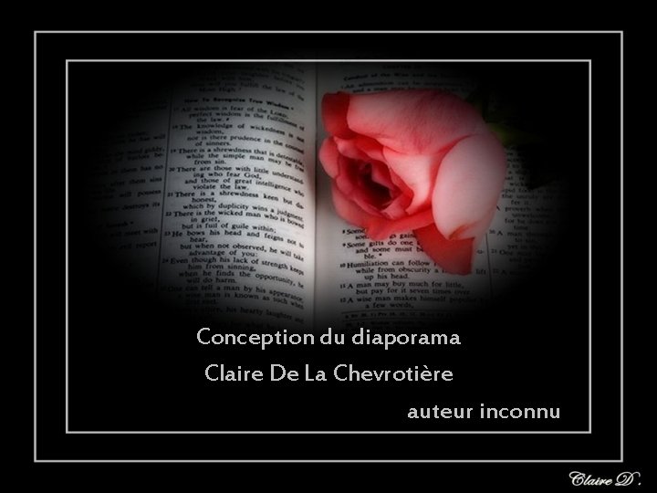 Conception du diaporama Claire De La Chevrotière auteur inconnu 