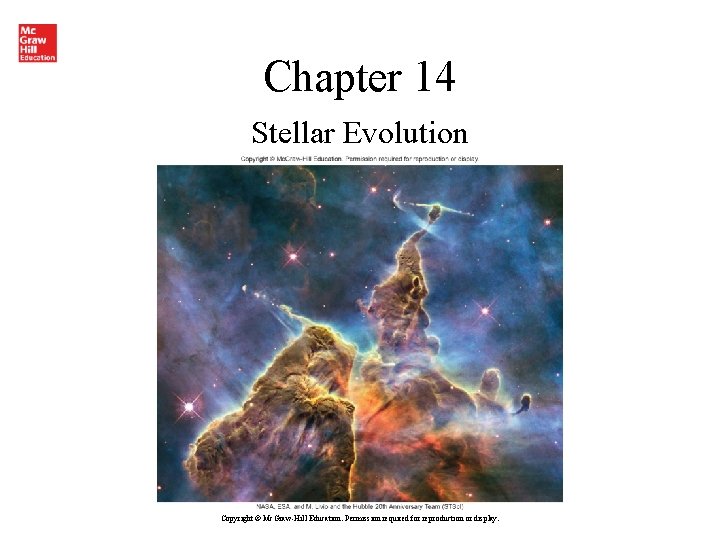 Chapter 14 Stellar Evolution Copyright © Mc. Graw-Hill Education. Permission required for reproduction or