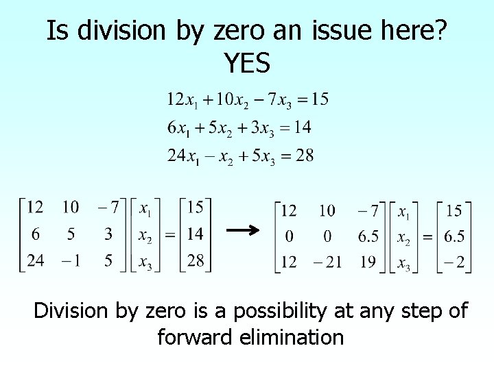 Is division by zero an issue here? YES Division by zero is a possibility