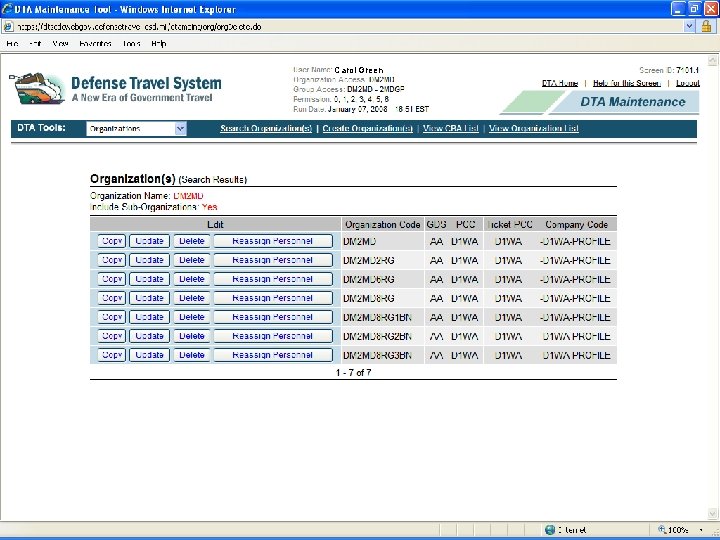 Defense Travel Management Office Carol Green Office of the Under Secretary of Defense (Personnel