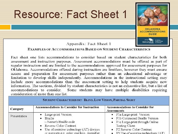 Resource: Fact Sheet 1 