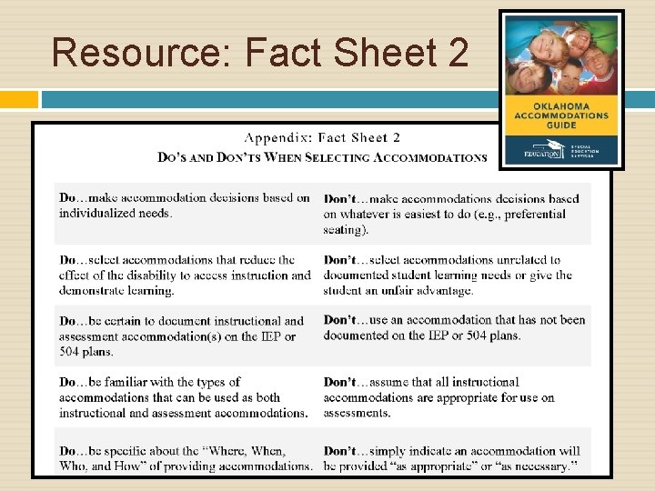 Resource: Fact Sheet 2 