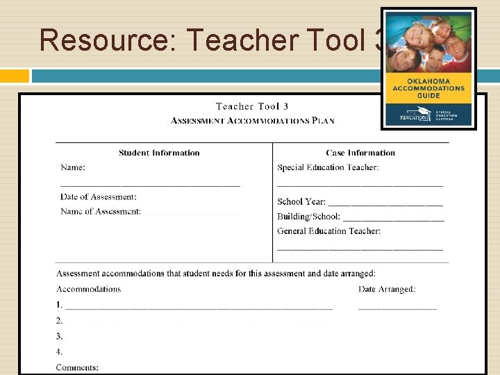 Resource: Teacher Tool 3 