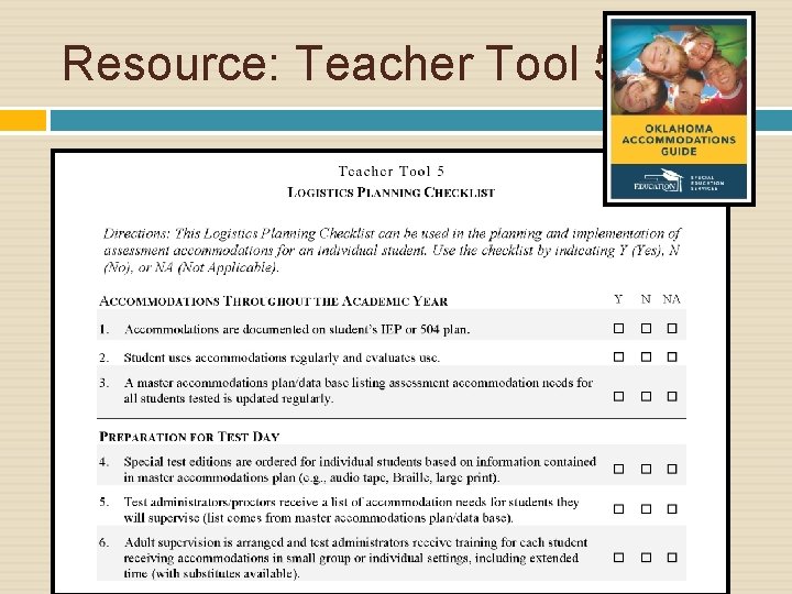 Resource: Teacher Tool 5 