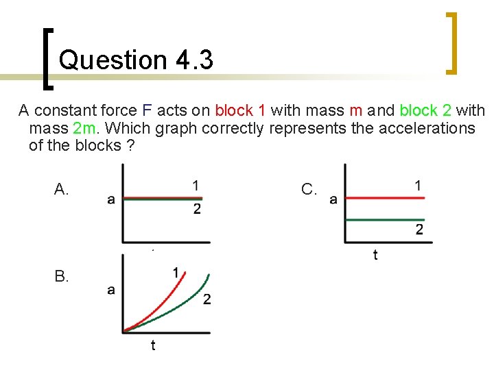 Question 4. 3 A constant force F acts on block 1 with mass m