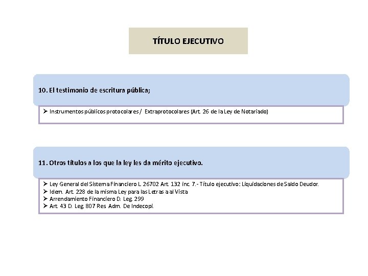 TÍTULO EJECUTIVO 10. El testimonio de escritura pública; Ø Instrumentos públicos protocolares / Extraprotocolares