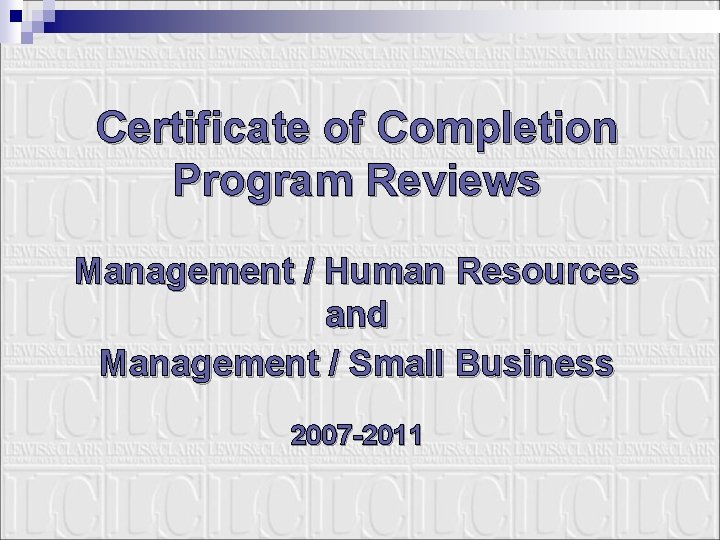 Certificate of Completion Program Reviews Management Human Resources
