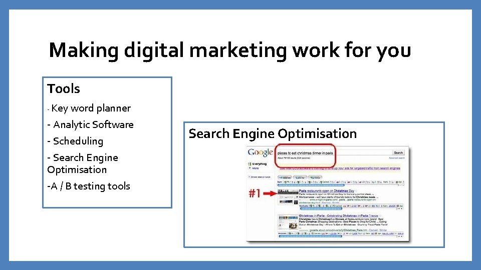 Making digital marketing work for you Tools - Key word planner - Analytic Software Making digital marketing work for you Tools - Key word planner - Analytic Software