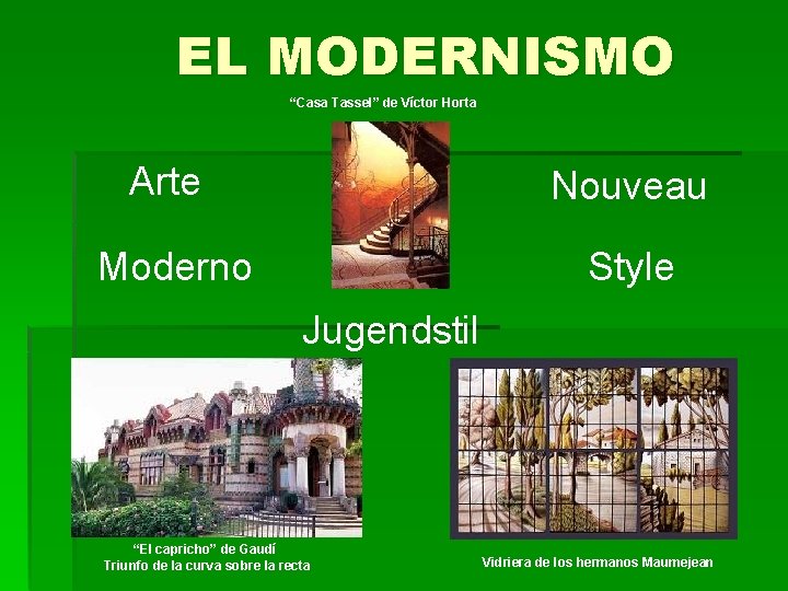 EL MODERNISMO “Casa Tassel” de Víctor Horta Arte Nouveau Moderno Style Jugendstil “El capricho”