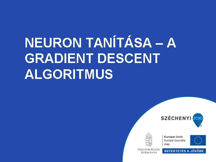 NEURON TANÍTÁSA – A GRADIENT DESCENT ALGORITMUS 