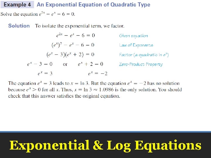 Exponential & Log Equations 