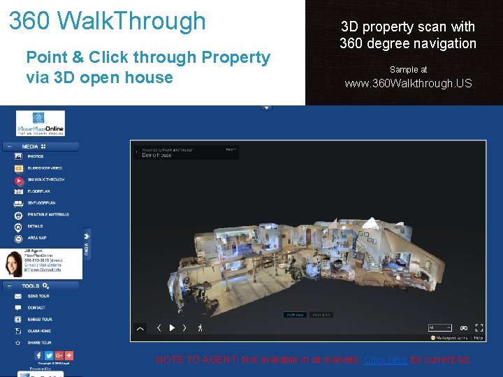 360 Walk. Through Point & Click through Property via 3 D open house 3
