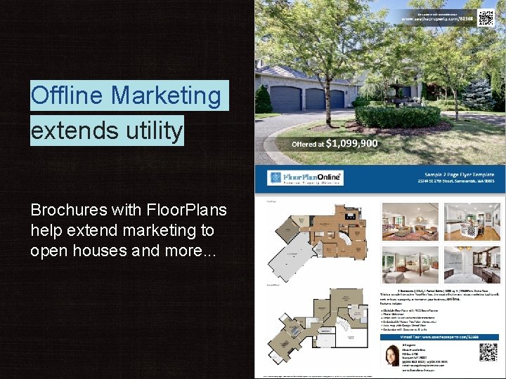 Offline Marketing extends utility Brochures with Floor. Plans help extend marketing to open houses