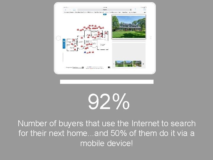 92% Number of buyers that use the Internet to search for their next home.