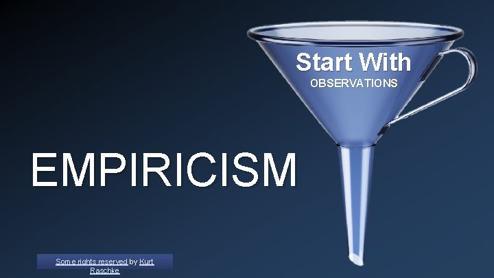 Start With OBSERVATIONS EMPIRICISM Some rights reserved by Kurt Raschke 