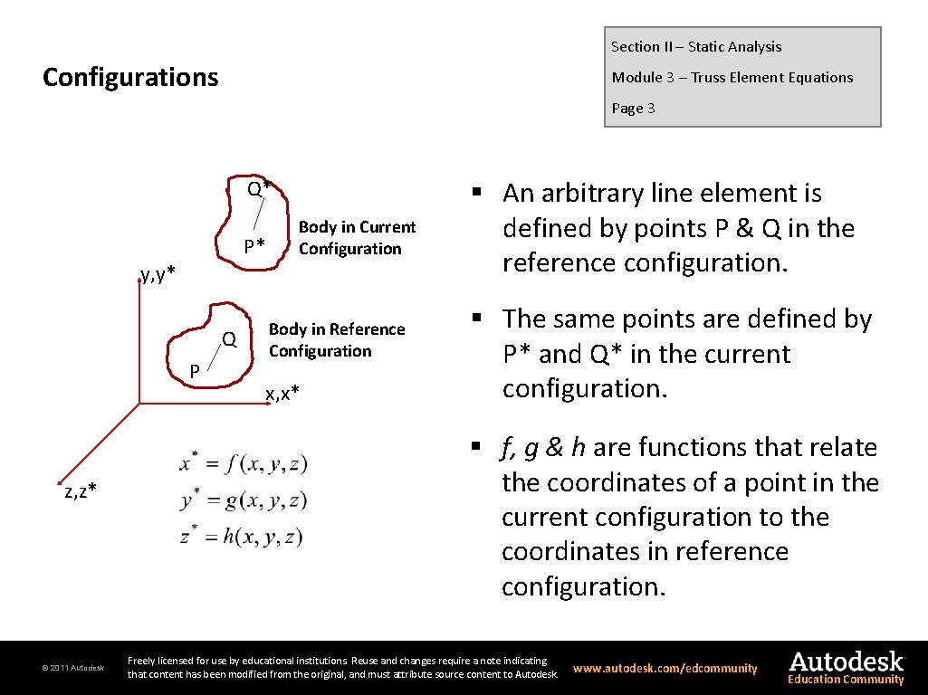 Section II – Static Analysis Configurations Module 3 – Truss Element Equations Page 3