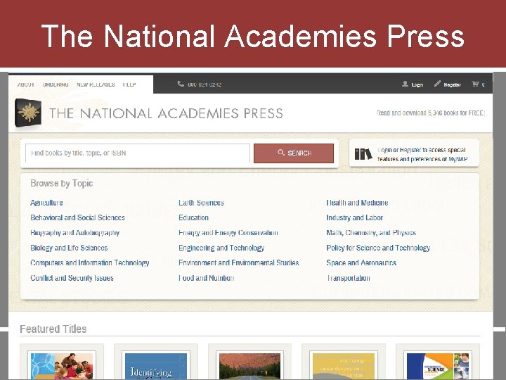 The National Academies Press Knowledge is Empowerment The National Academies Press Knowledge is Empowerment