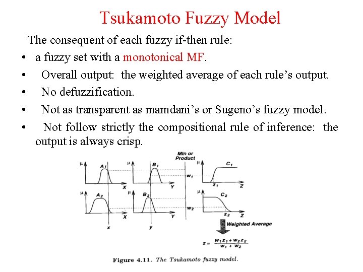 Tsukamoto Fuzzy Model The consequent of each fuzzy if-then rule: • a fuzzy set