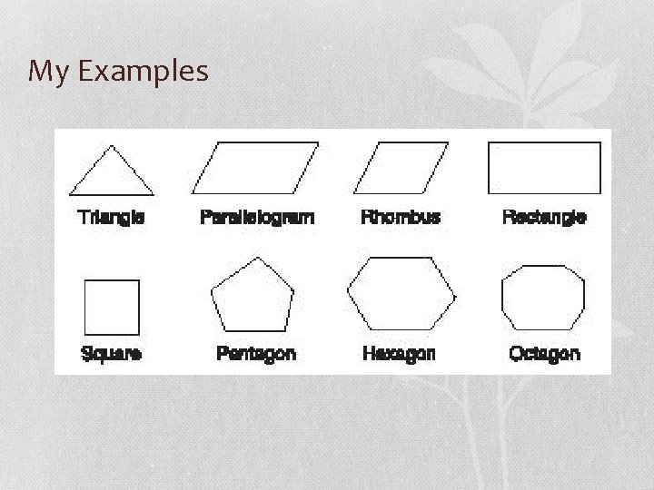 POLYGONS Learning Goals LG Describe and compare the