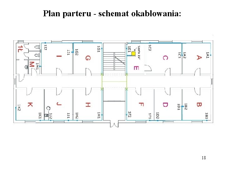 Plan parteru - schemat okablowania: 18 