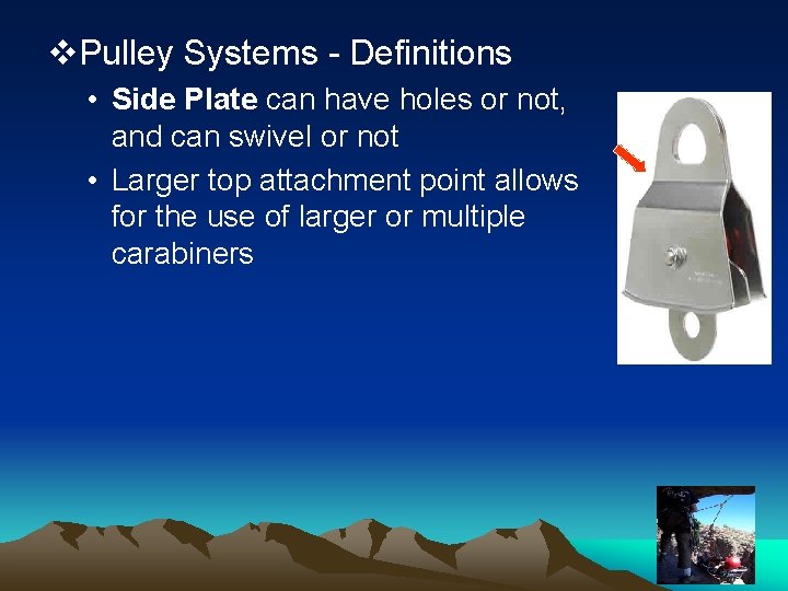 v. Pulley Systems - Definitions • Side Plate can have holes or not, and