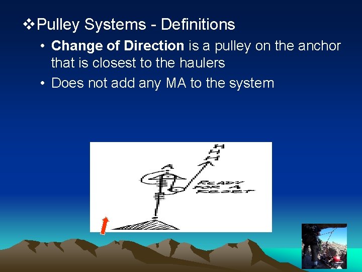 v. Pulley Systems - Definitions • Change of Direction is a pulley on the
