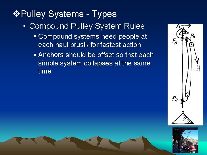 v. Pulley Systems - Types • Compound Pulley System Rules § Compound systems need