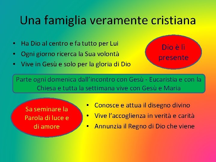 Una famiglia veramente cristiana • Ha Dio al centro e fa tutto per Lui