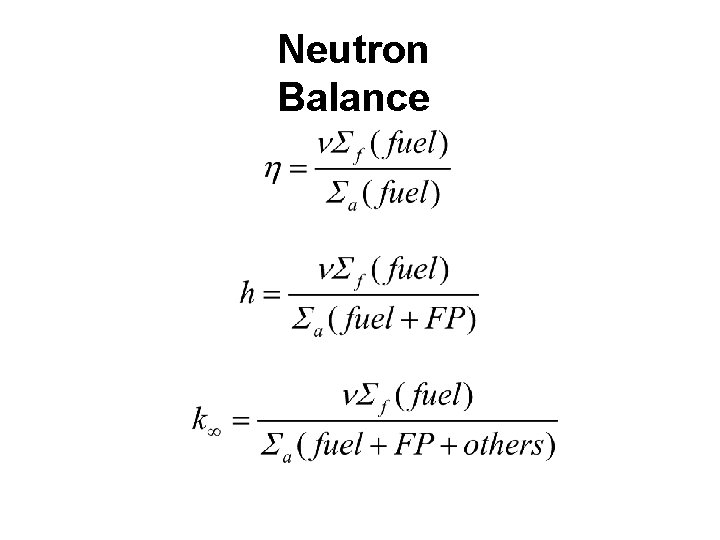 Neutron Balance 