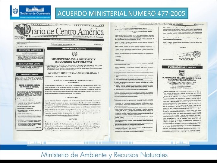 ACUERDO MINISTERIAL NUMERO 477 -2005 