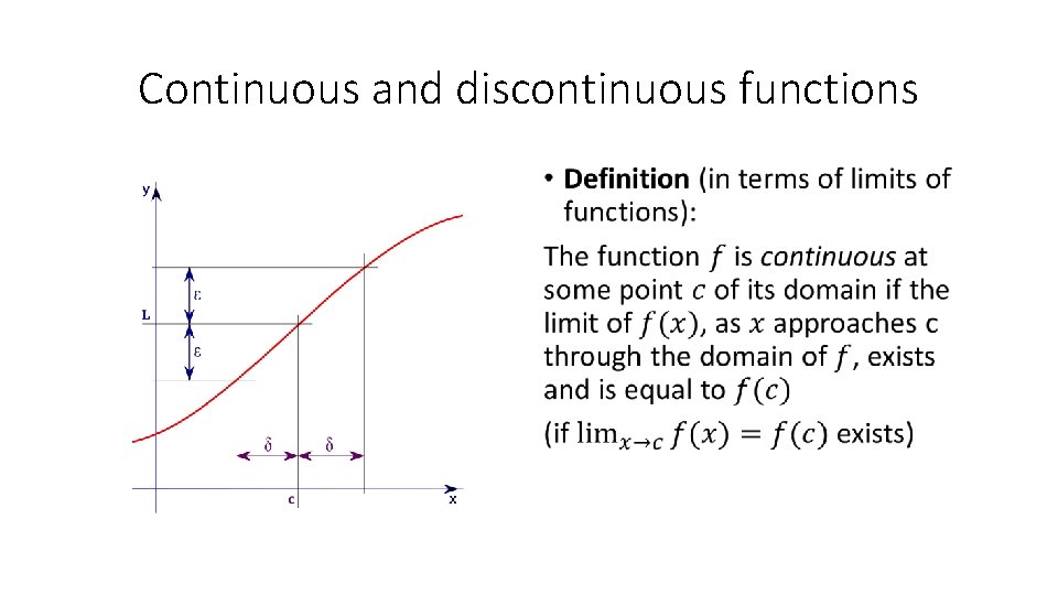 Continuous and discontinuous functions • 