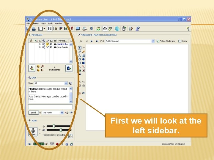 First we will look at the left sidebar. 