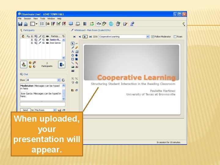 When uploaded, your presentation will appear. 