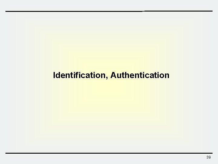 Identification, Authentication 39 